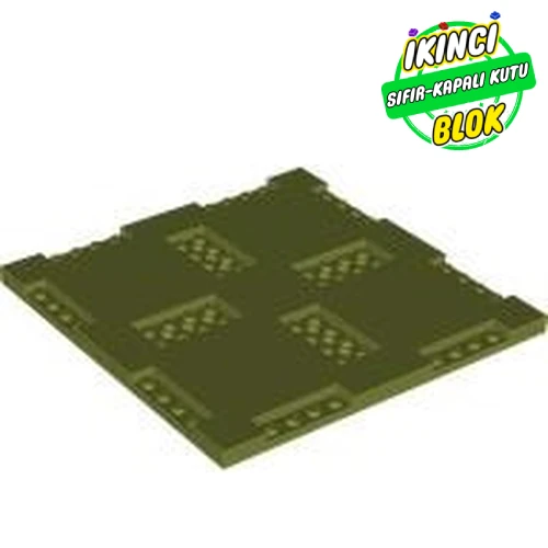 LEGO® Plate Special 16 x 16 x 2/3 with Eight Recessed Edges with 1 x 4 Studs and Four Recessed Centers with 2 x 4 Studs Zeytin Yeşili Sıfır