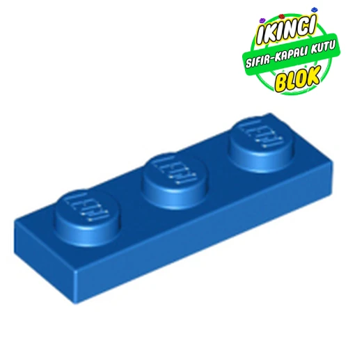 LEGO® Plate 1 x 3 Mavi Sıfır