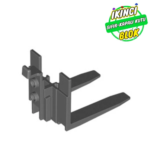 LEGO® Forklift Forks, Wide Reinforced [with Rubber Belt Holder] Koyu Mavimsi Gri Sıfır