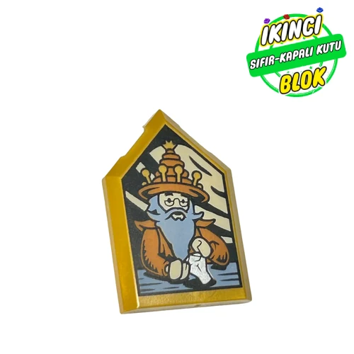 LEGO® Tile Special 2 x 3 Pentagonal with Basil Fronsac Portrait print İnci Altın Sıfır