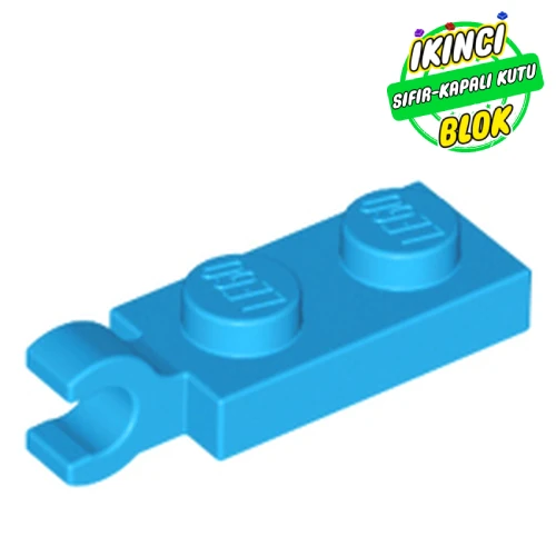 LEGO® Plate Special 1 x 2 with Clip Horizontal on End Koyu Azur Sıfır