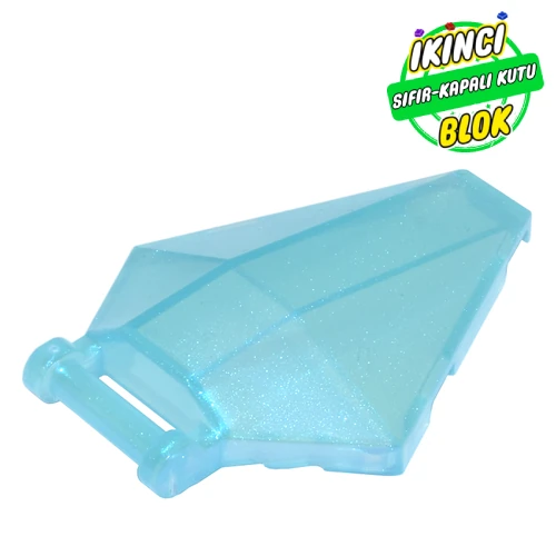 LEGO® 6 x 4 x 1 Hexagonal Bar Bağlantılı Araç Ön Camı Opal Şeffaf Açık Mavi Sıfır