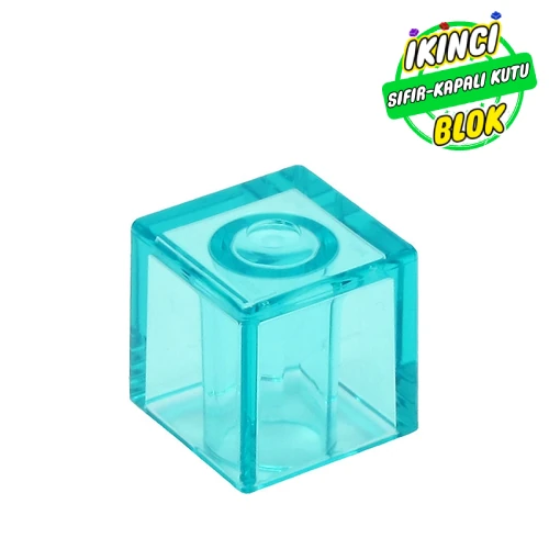 LEGO® Minifigür Kare Kafa Şeffaf Açık Mavi Sıfır