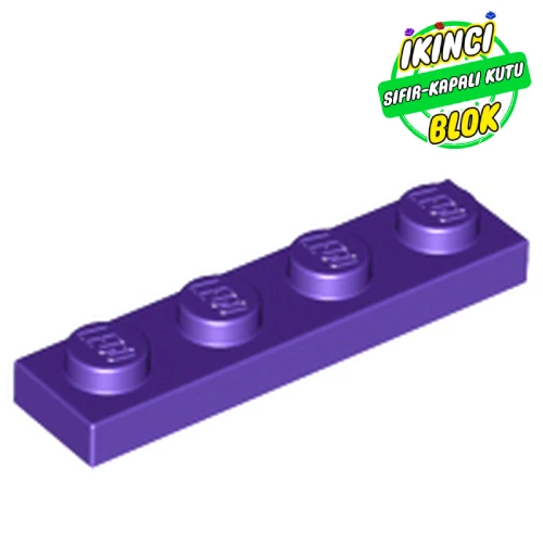 LEGO® Plate 1 x 4 Koyu Mor Sıfır