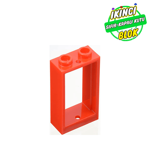LEGO® 1 x 2 x 3 Önü Düz Çerçeve Kırmızı Sıfır