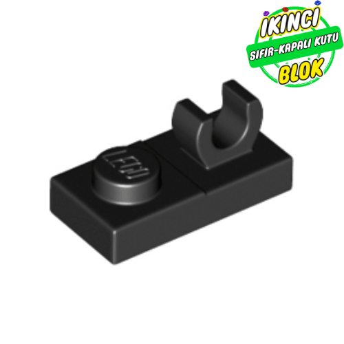 LEGO® 1 x 2 Modifiye Plaka O Bağlantılı Siyah Sıfır