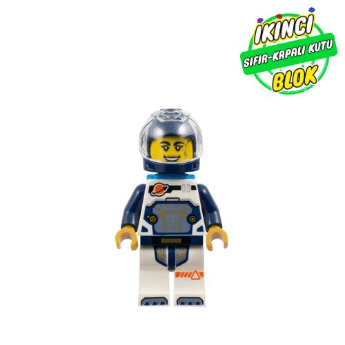 LEGO® Minifigür Astronaut, White and Dark Blue Spacesuit, Dark Azure Backpack, Dark Blue Helmet Sıfır cty1692