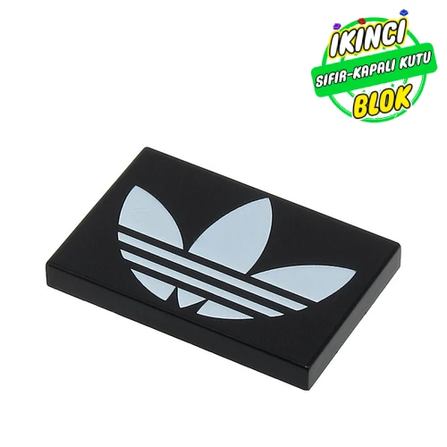 LEGO® Tile 2 x 3 with White adidas Logo Print Siyah Sıfır