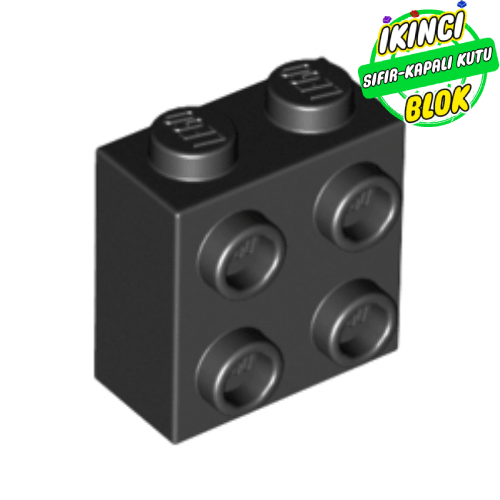 LEGO® 1 x 2 x 1 2/3 Yan Studlu Tuğla Siyah Sıfır