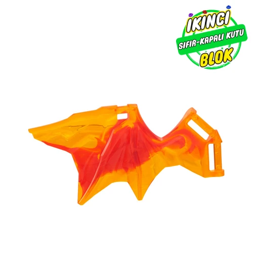 LEGO® Creature Body Part, Wing 11 x 6 with 3 Bars, Red Marble pattern Şeffaf Turuncu Sıfır