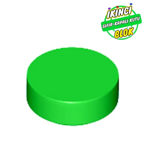 LEGO® 1 x 1 Daire Düz Plaka Parlak Yeşil Sıfır
