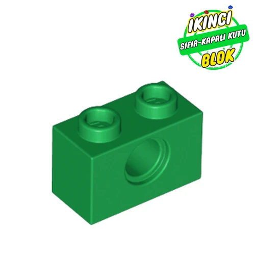 LEGO® Technic Brick 1 x 2 [1 Pin Hole] Yeşil Sıfır
