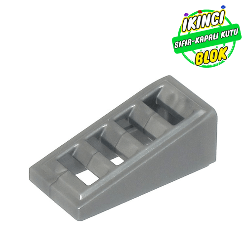 LEGO® 2 x 1 x 2/3 Izgaralı Eğimli Parça Mat Gümüş Sıfır