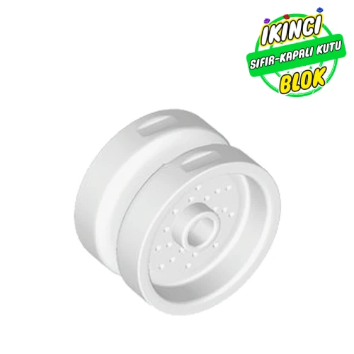 LEGO® Wheel 18 x 12 with Pin Hole and Stud Beyaz Sıfır