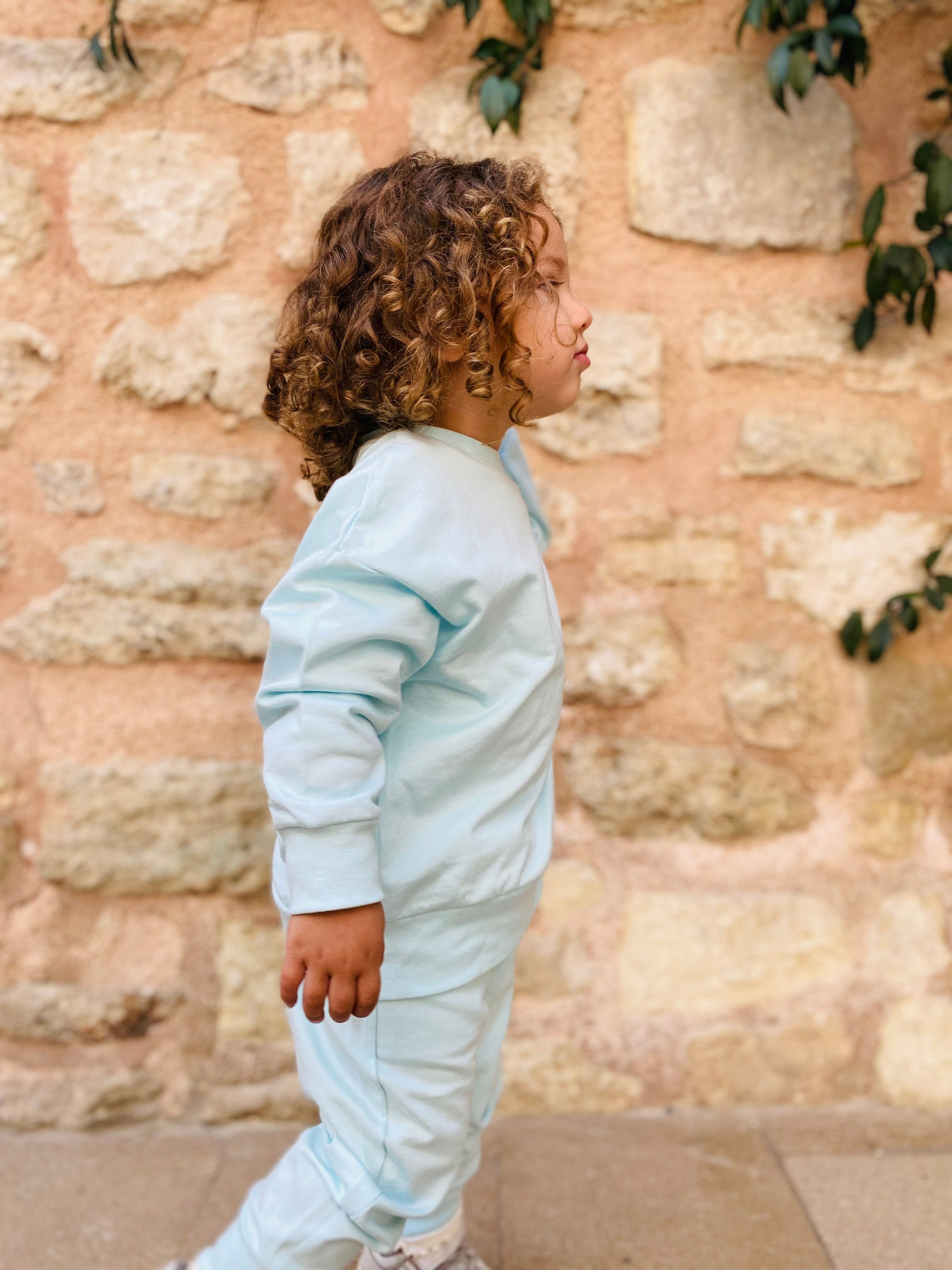 Bestfriend Nakış Detaylı Bebe Mavi 2'li Çocuk Eşofman Takımı