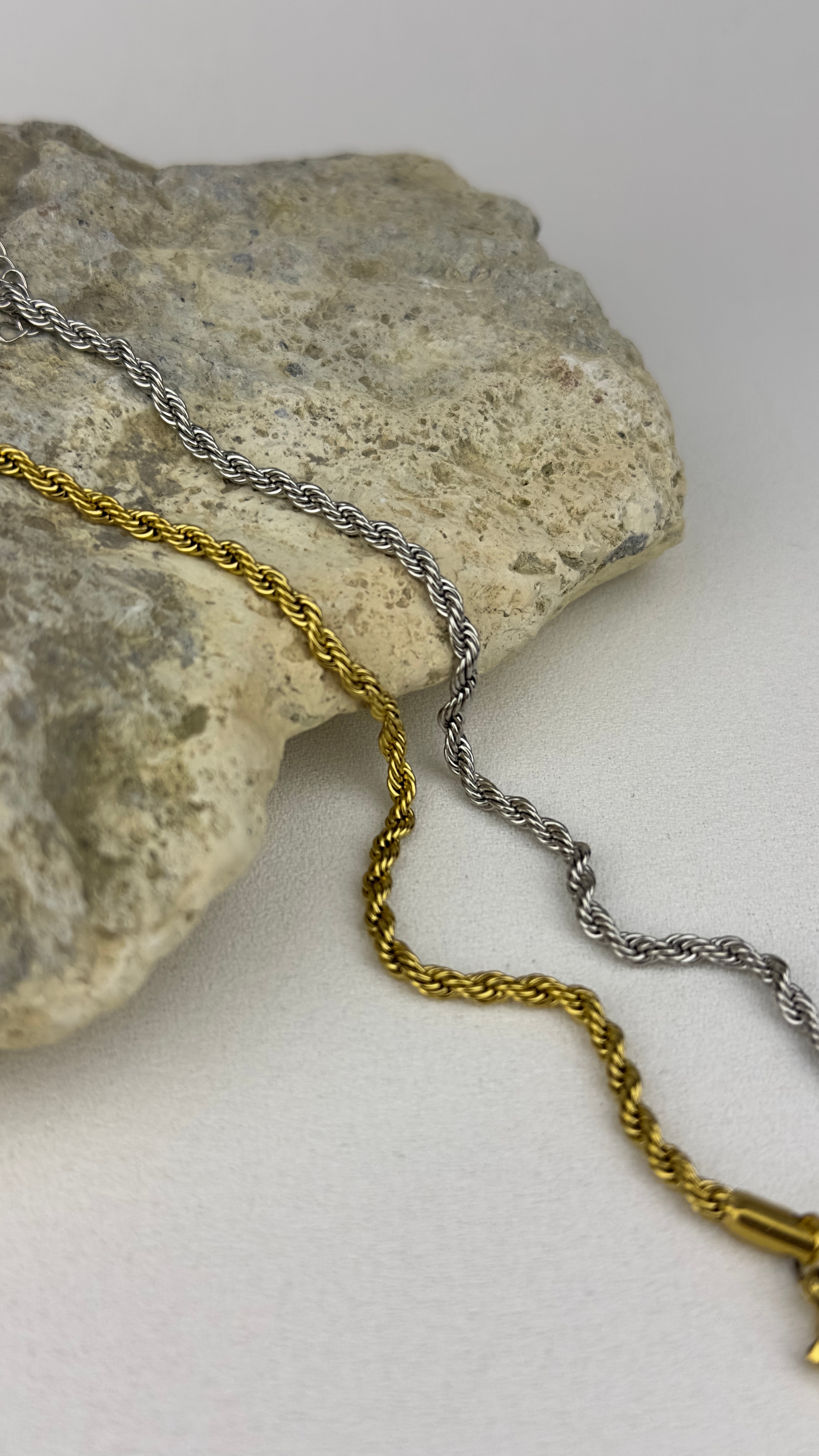 Çelik İnce Burgu Zincir Unisex Bileklik Gold 