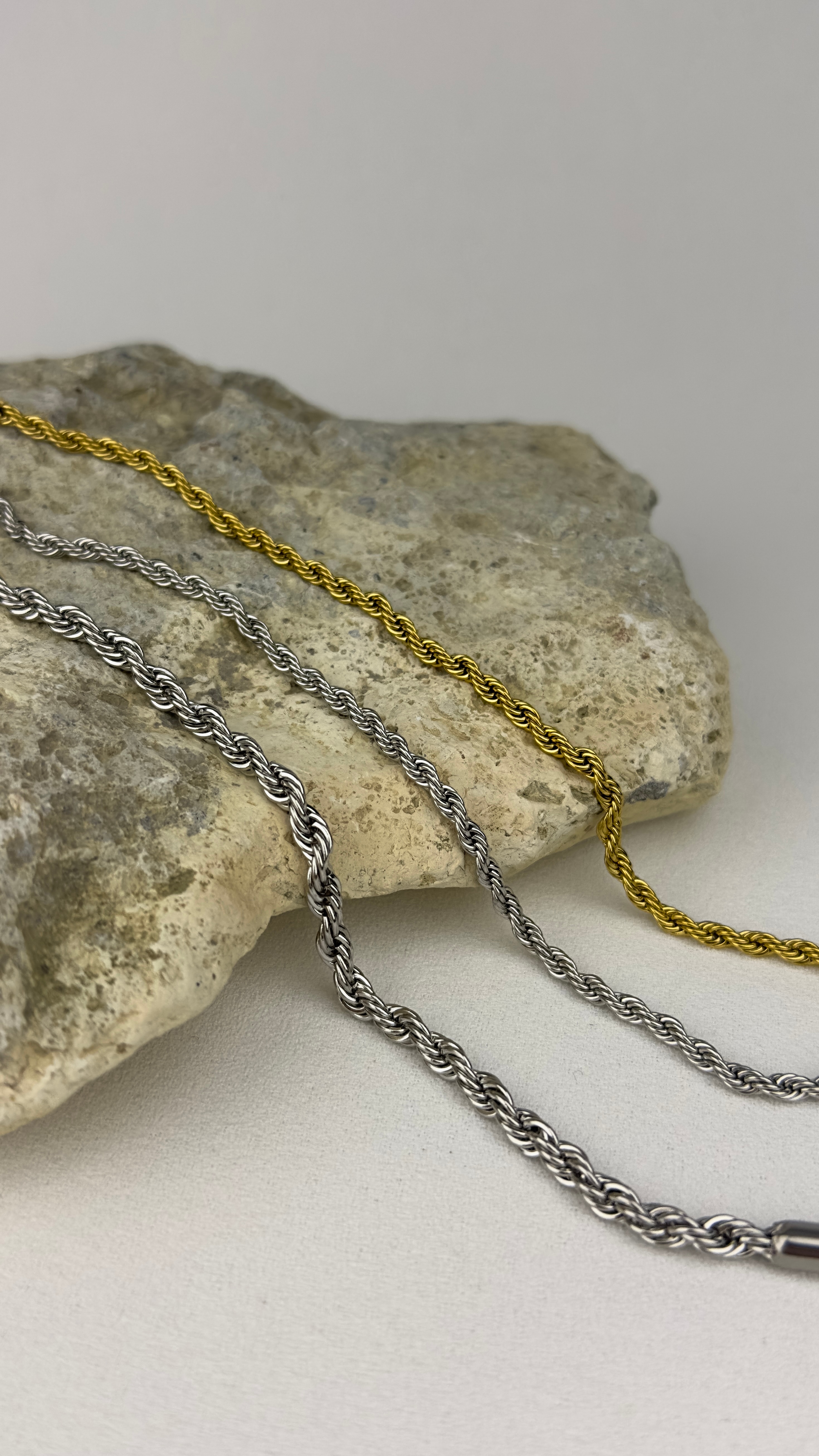 Çelik İnce Burgu Zincir Unisex Bileklik Gold 