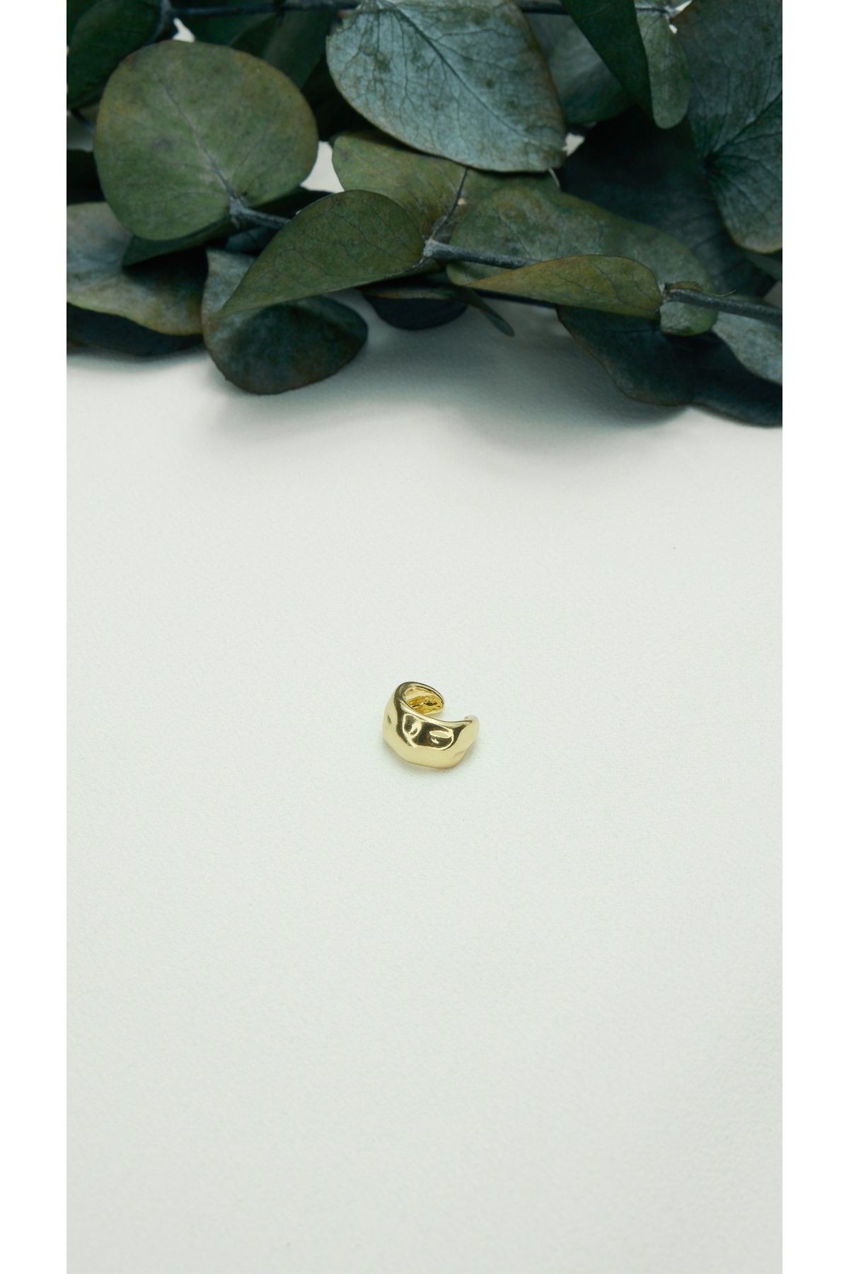 ALTIN KAPLAMA VİNTAGE MİNİMAL EARCUFF GOLD
