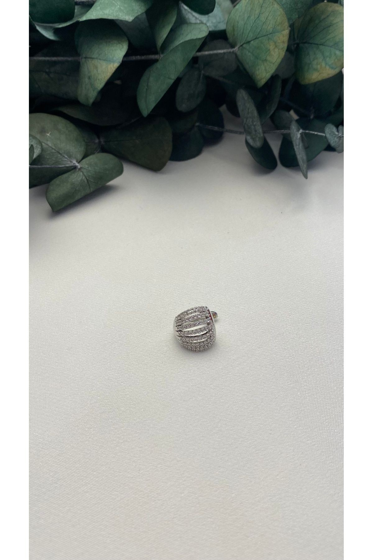 ALTIN KAPLAMA ZİRKON TAŞLI KAFES EARCUFF SİLVER