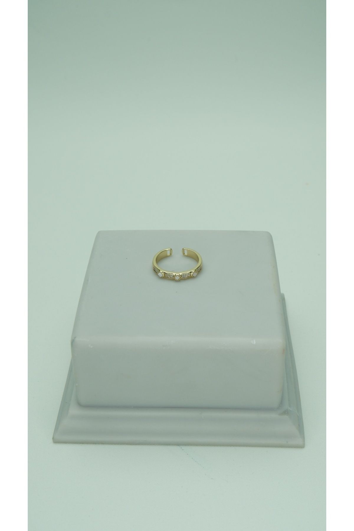 Altın Kaplama Sedefli Minimal Van Cleef Gold Yüzük