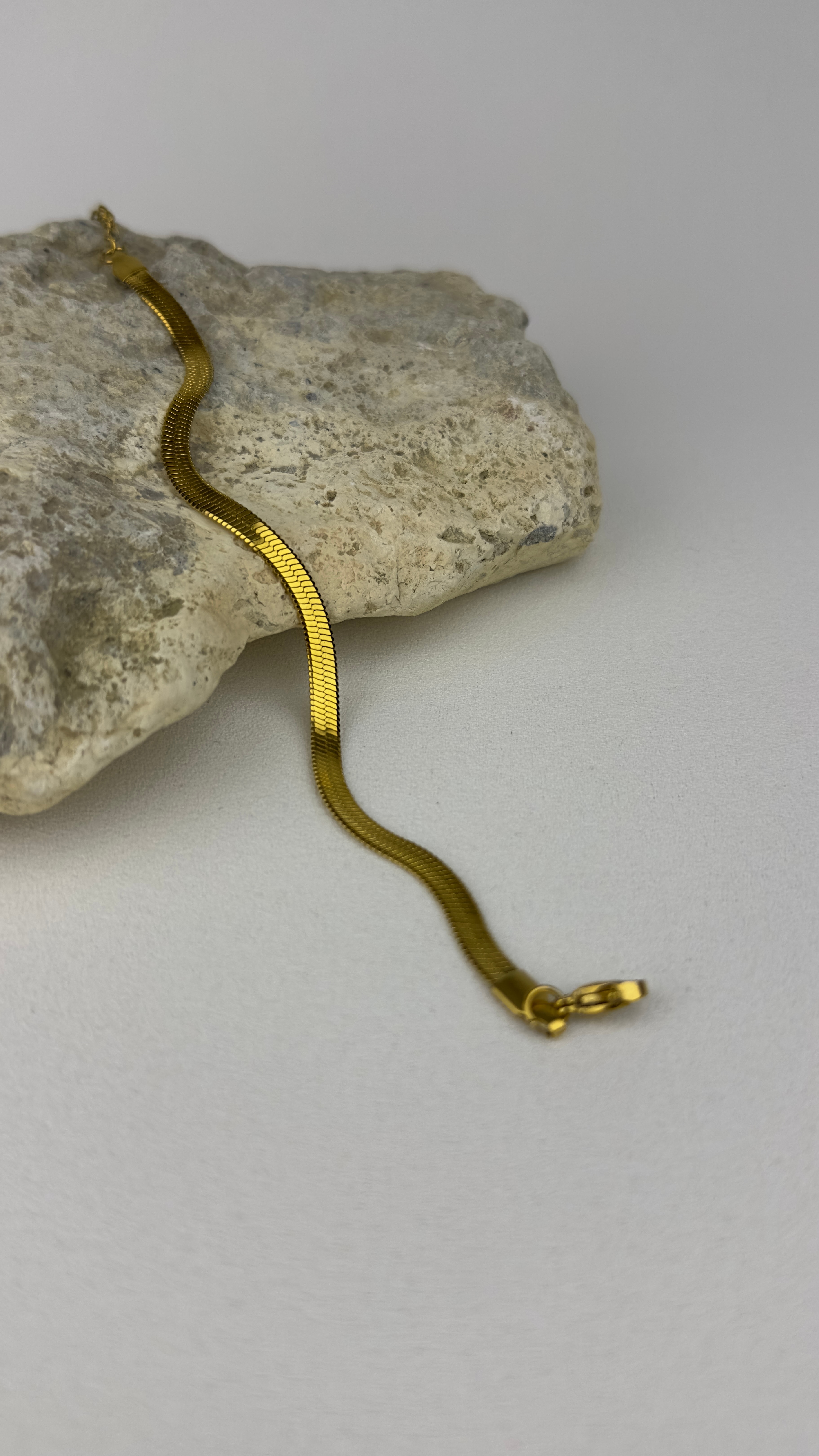 Çelik İtalyan Zincir Unisex Bileklik Gold 