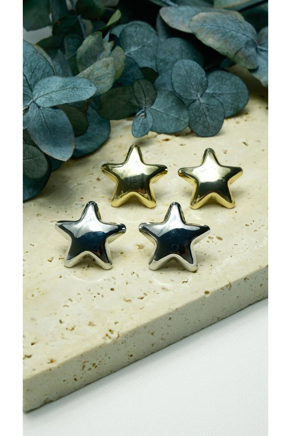 ALTIN KAPLAMA VİNTAGE YILDIZ KÜPE GOLD