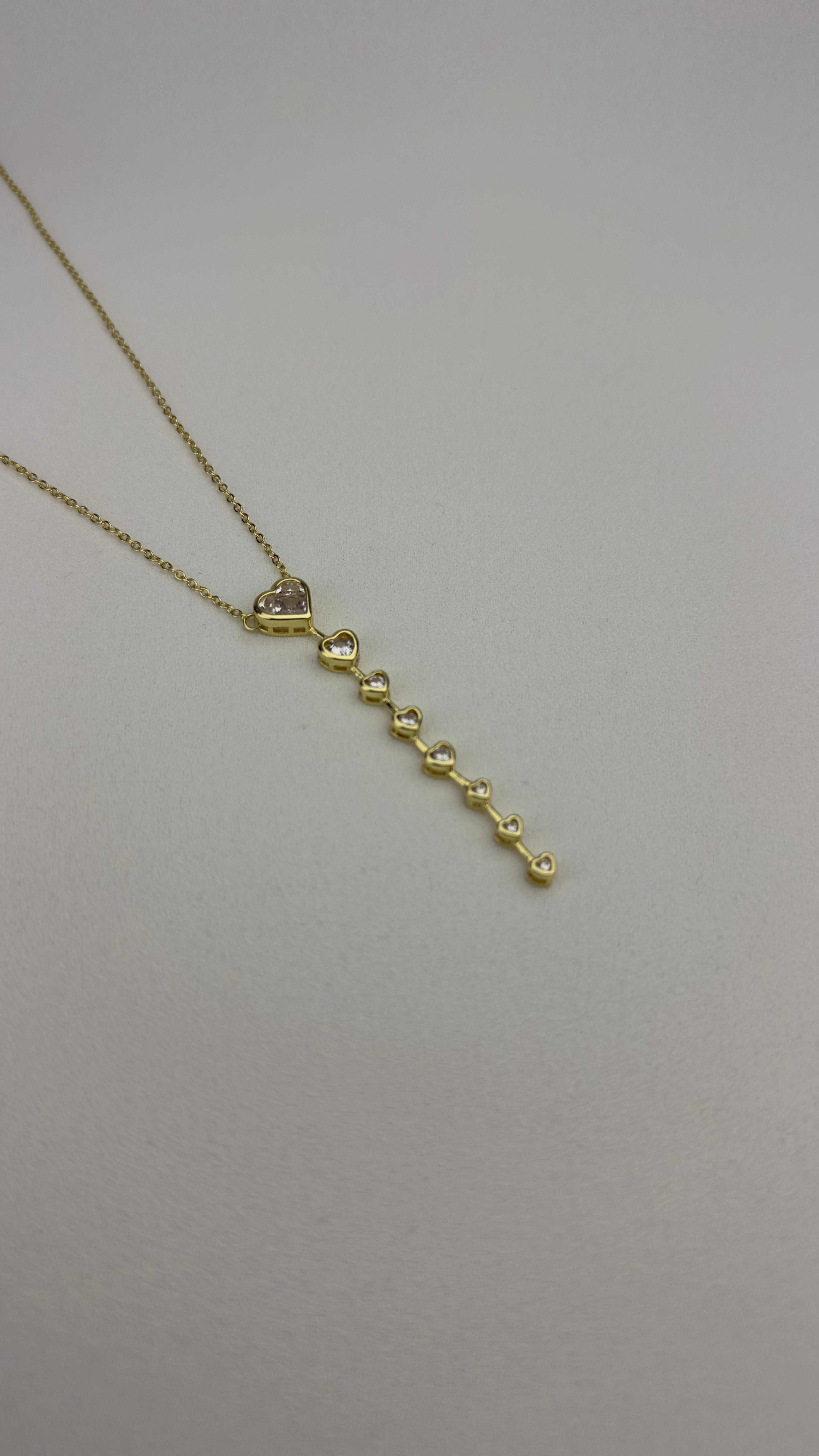 Çelik Kalp Yolu Y Kolye Gold 