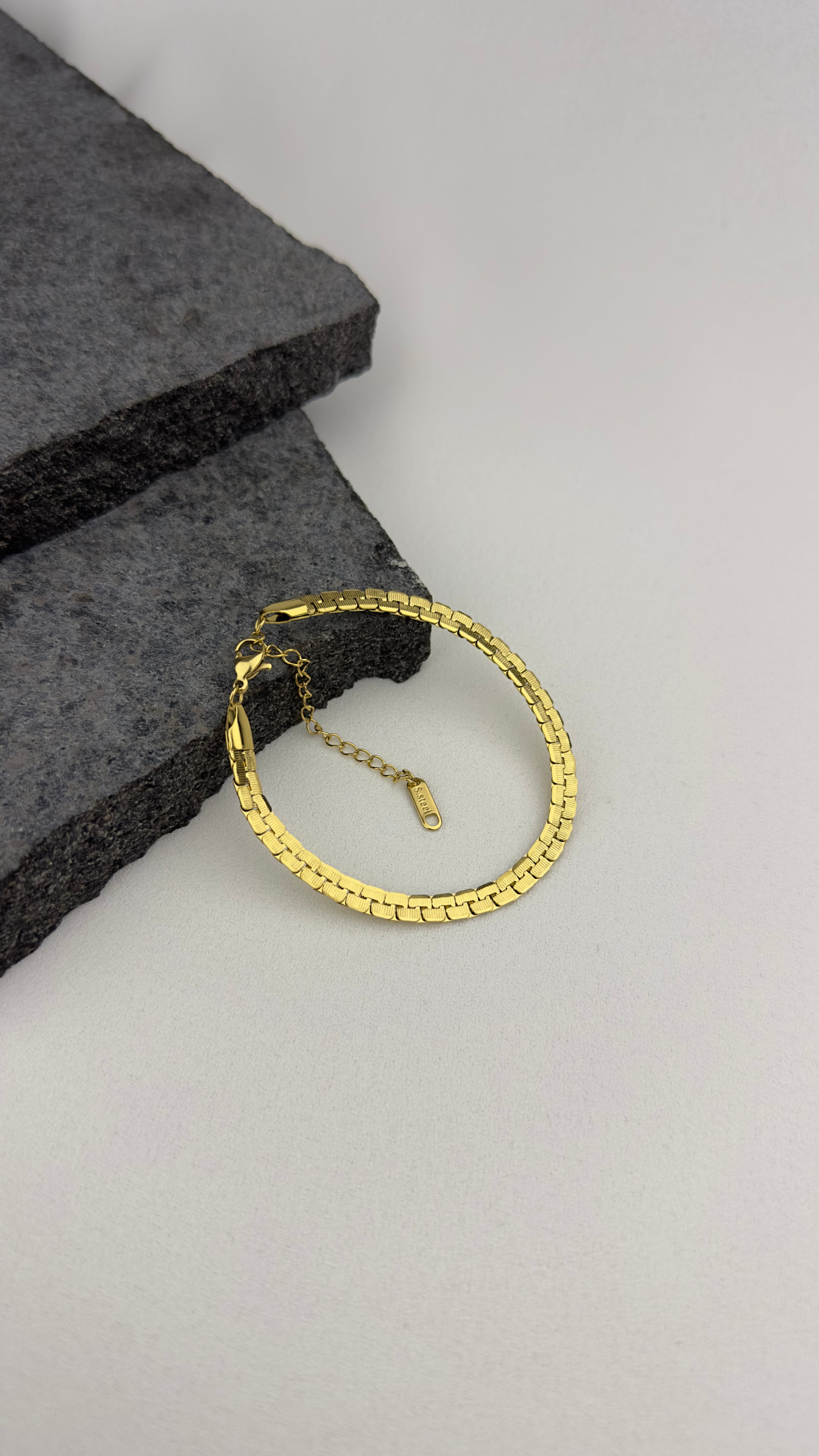 Çelik Urban Chain Unisex Bileklik Gold 