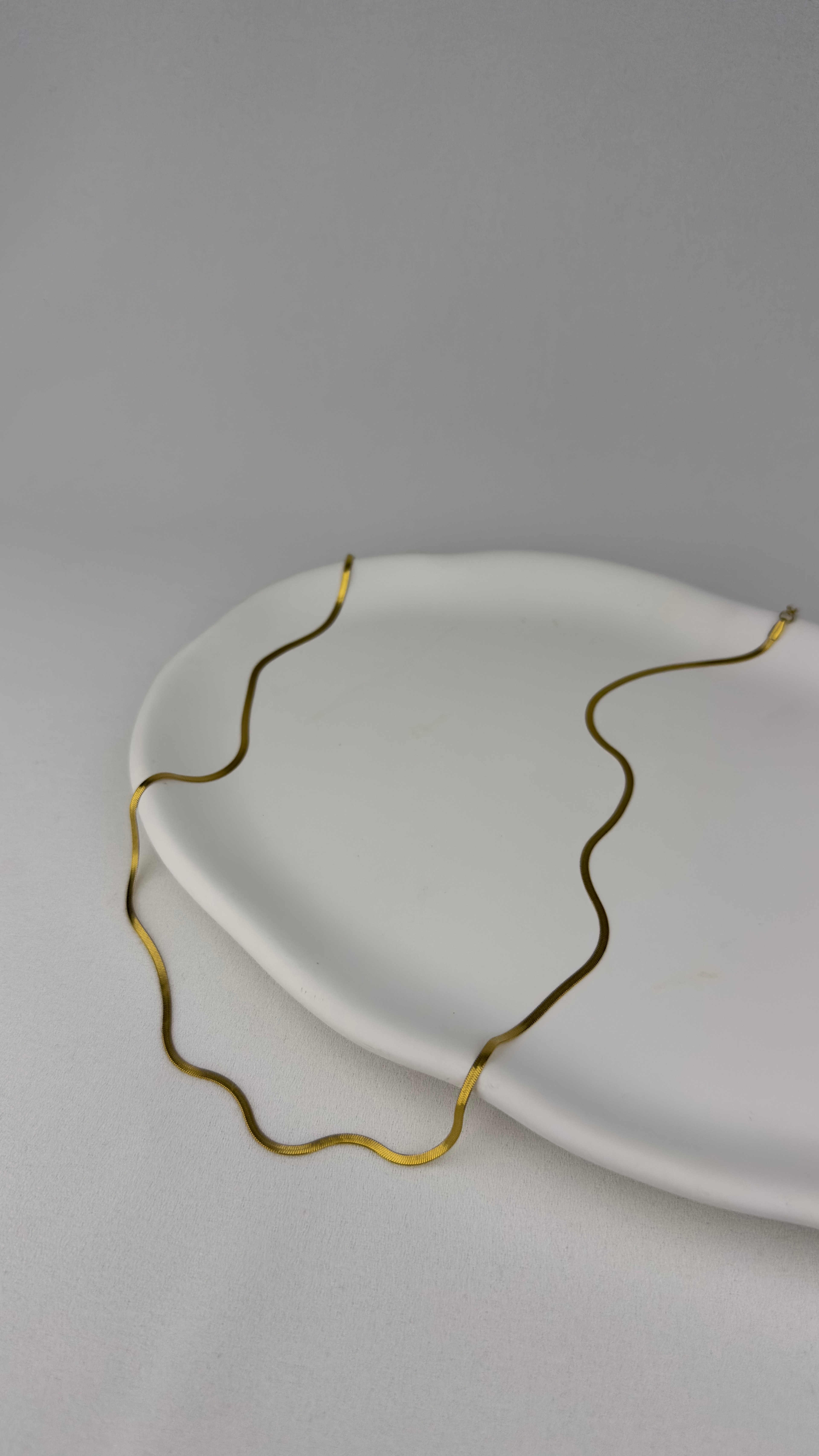 Çelik İnce İtalyan Zincir Unisex Kolye 55cm Gold