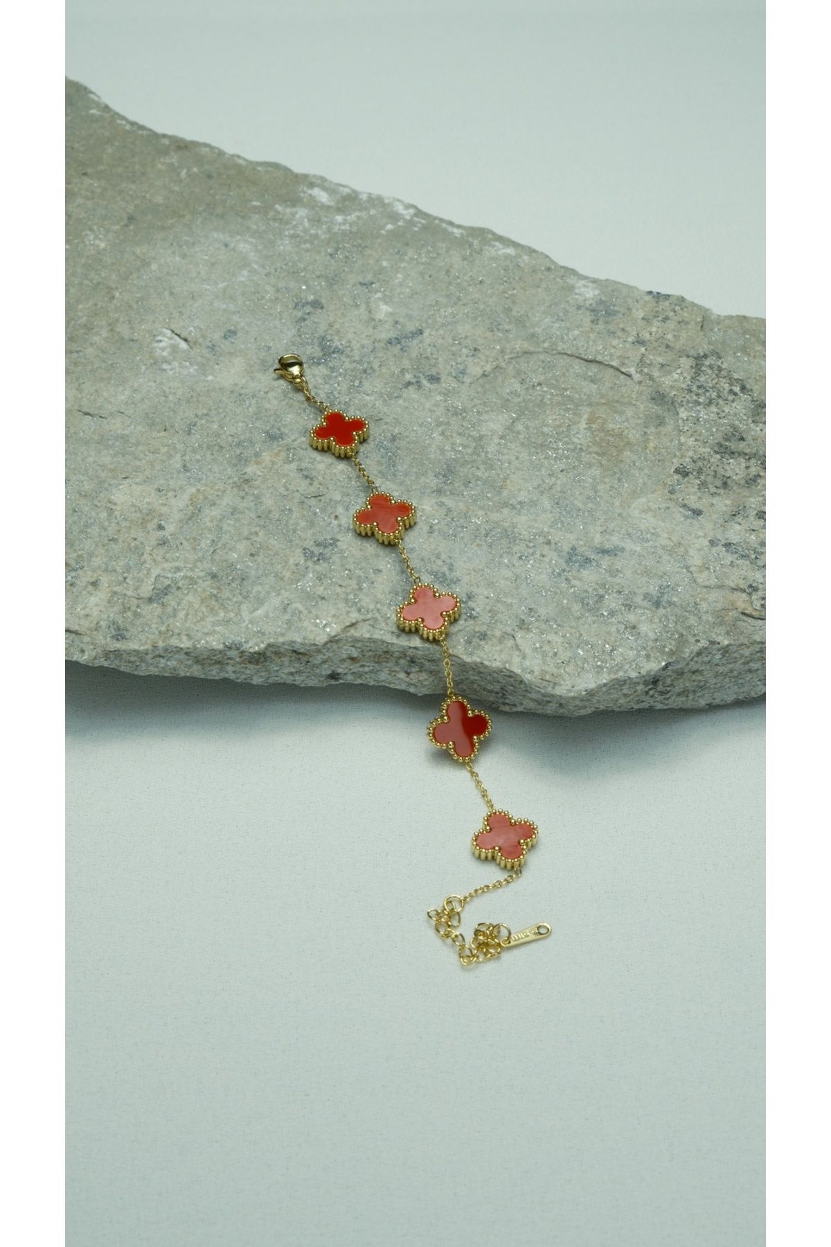 Çelik Kırmızı Van Cleef Gold Bileklik