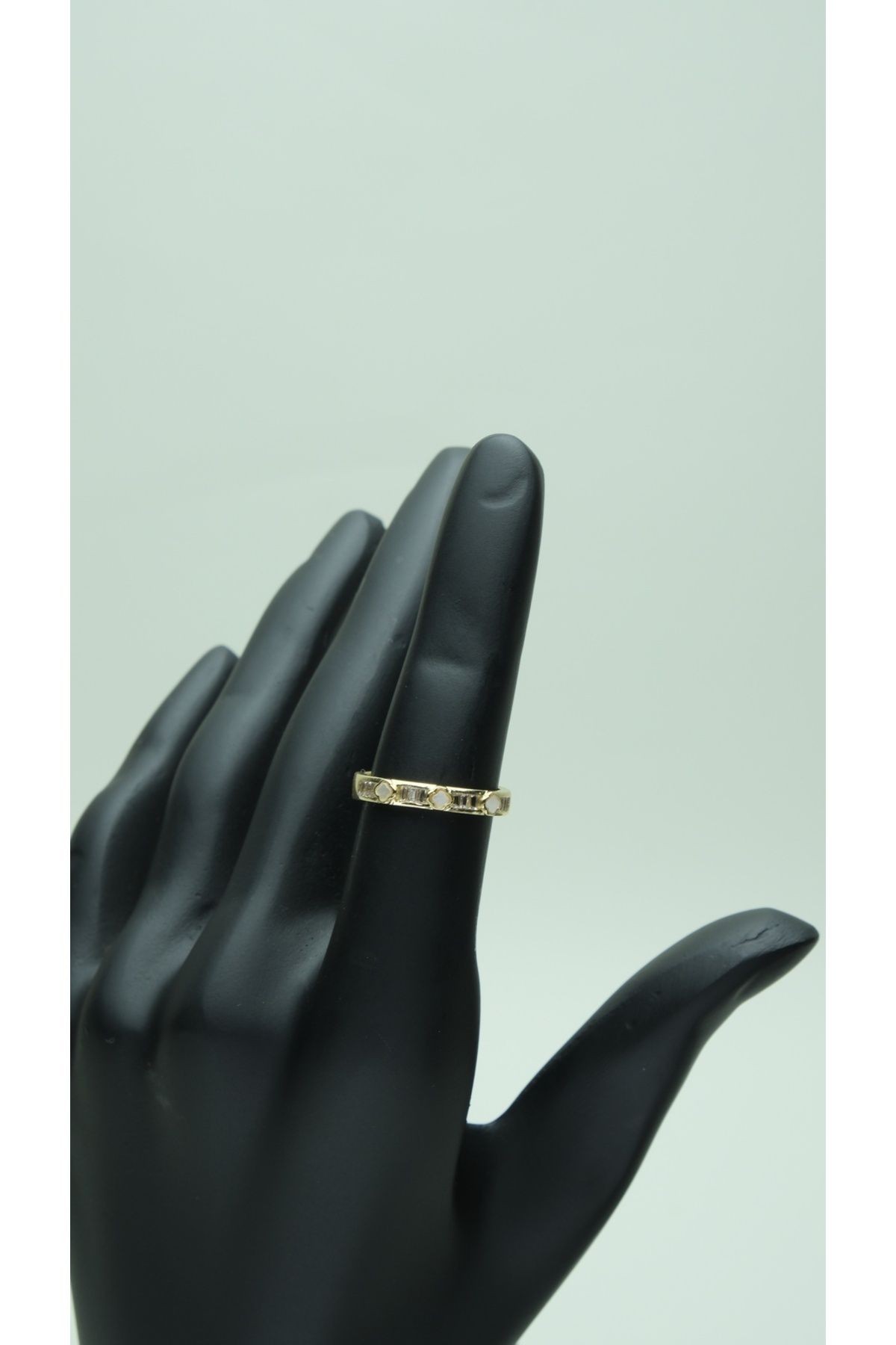 Altın Kaplama Sedefli Minimal Van Cleef Gold Yüzük