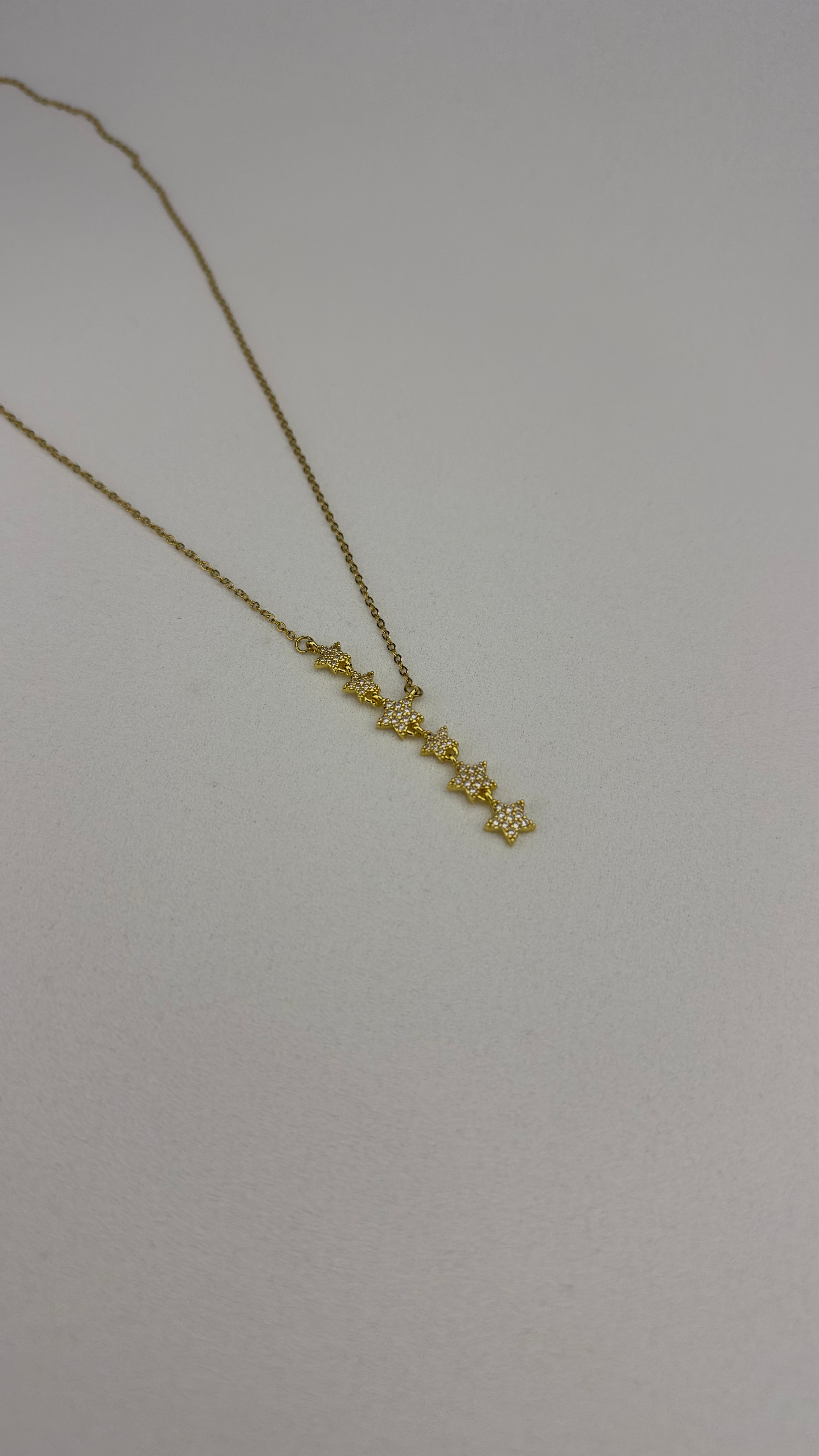 Çelik Yıldız Yolu Y Kolye Gold 