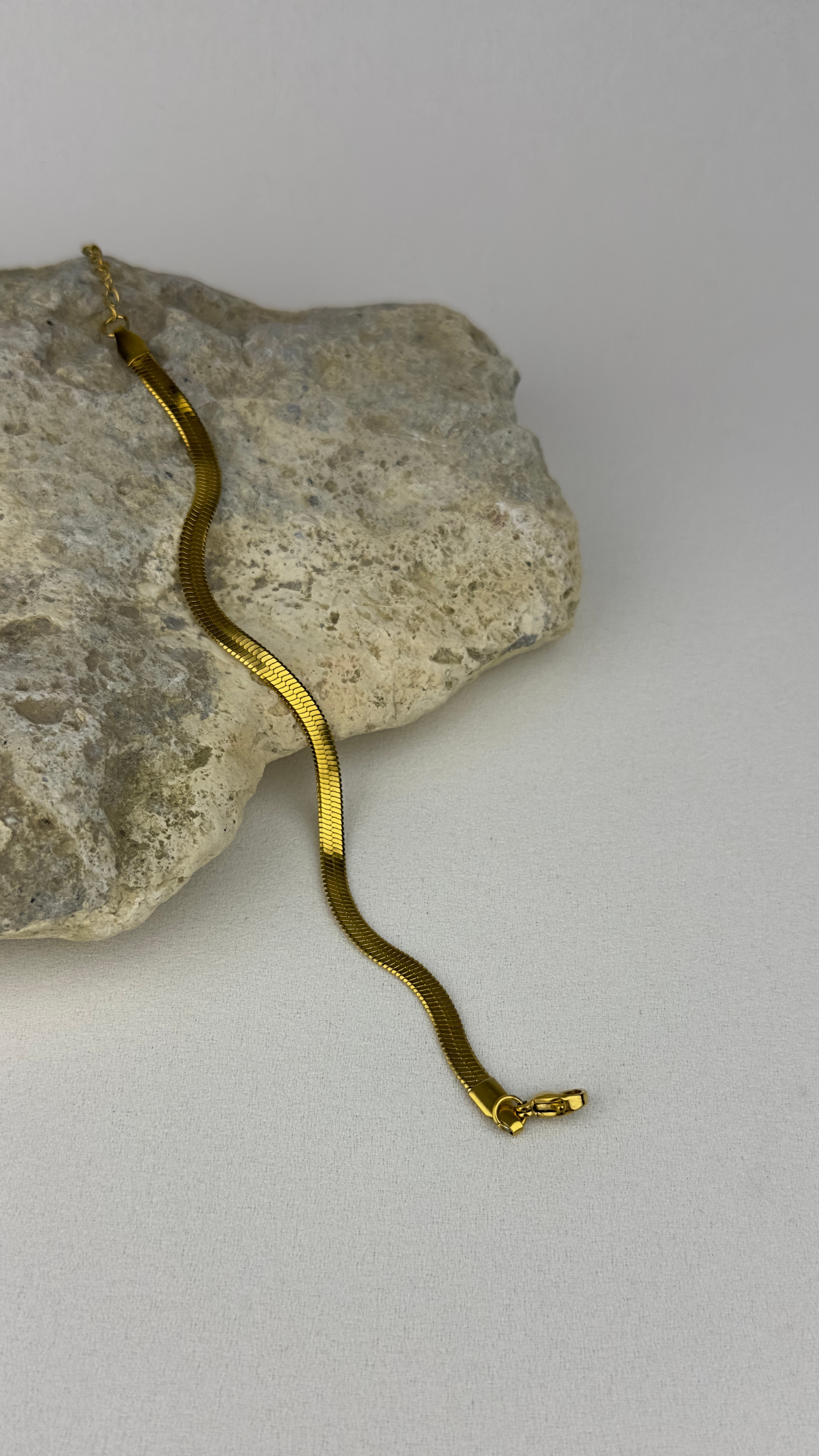 Çelik İtalyan Zincir Unisex Bileklik Gold 