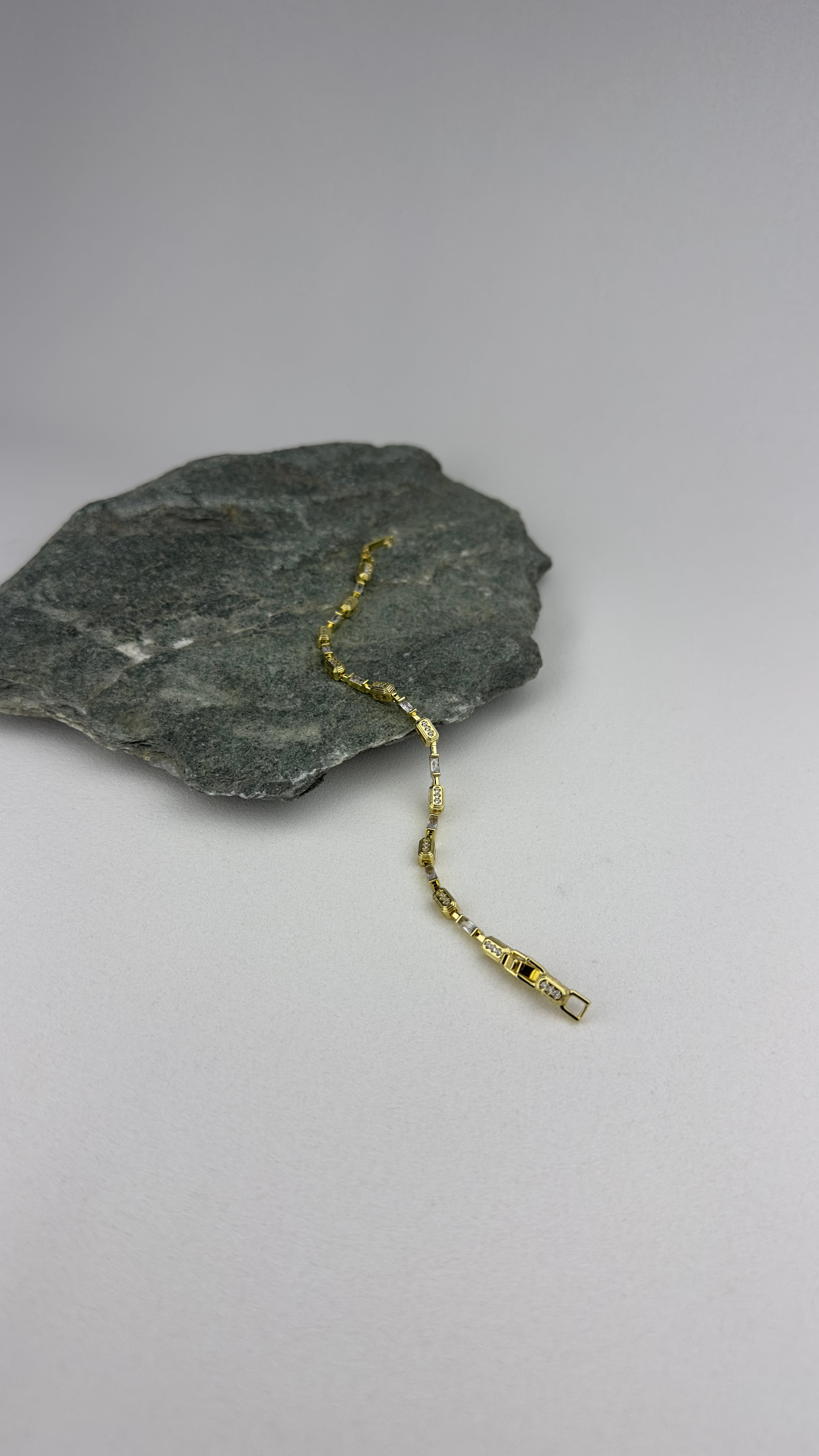 VIP Glitter Zirkon Taşlı Bileklik Gold 