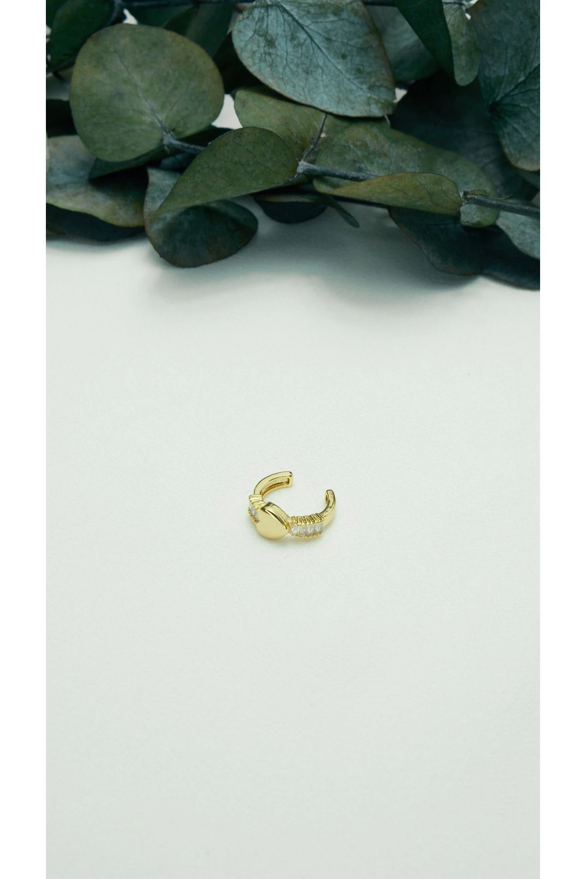 ALTIN KAPLAMA KALP BAGET EARCUFF GOLD