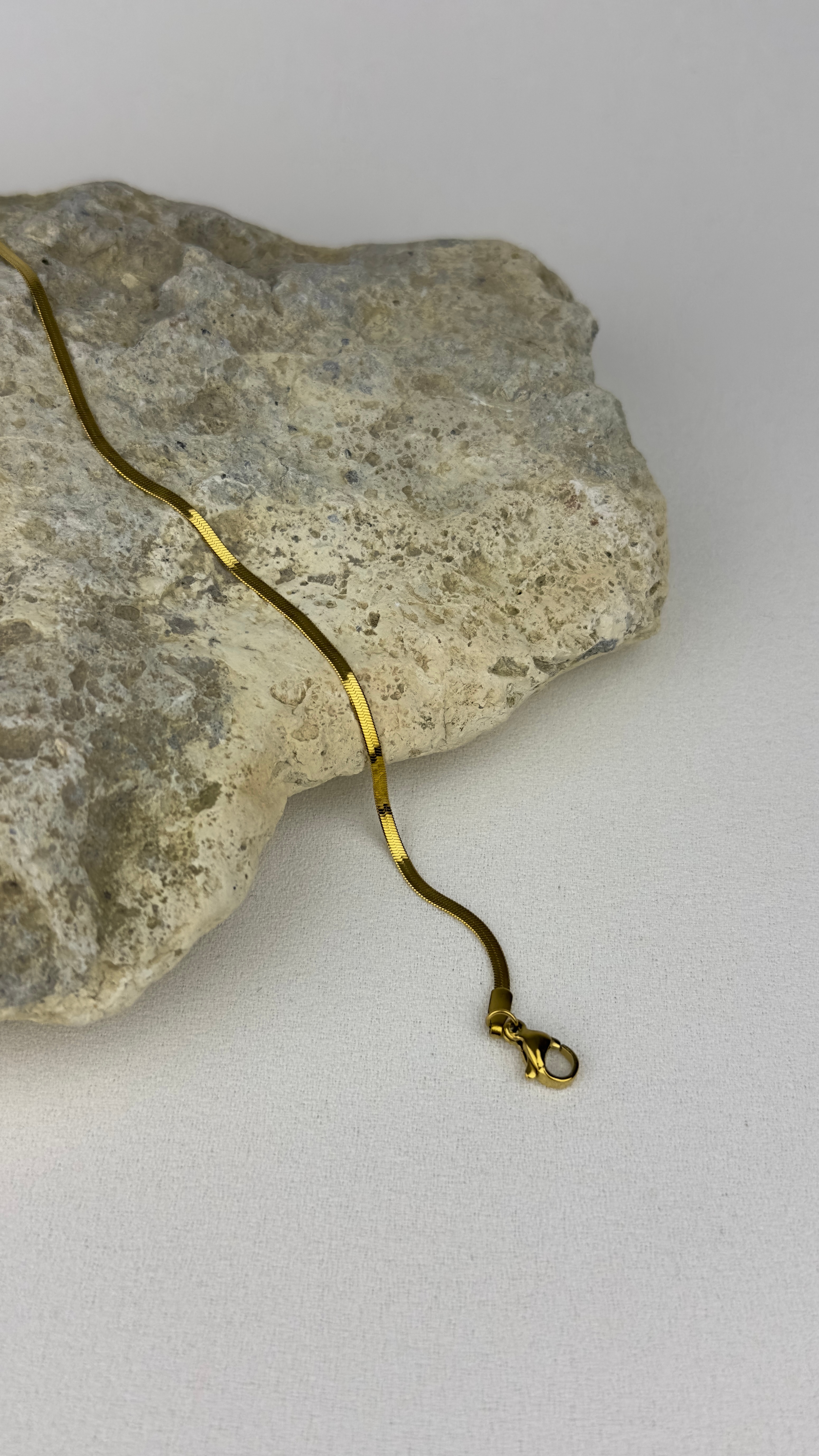 Çelik İnce İtalyan Zincir Unisex Bileklik Gold 