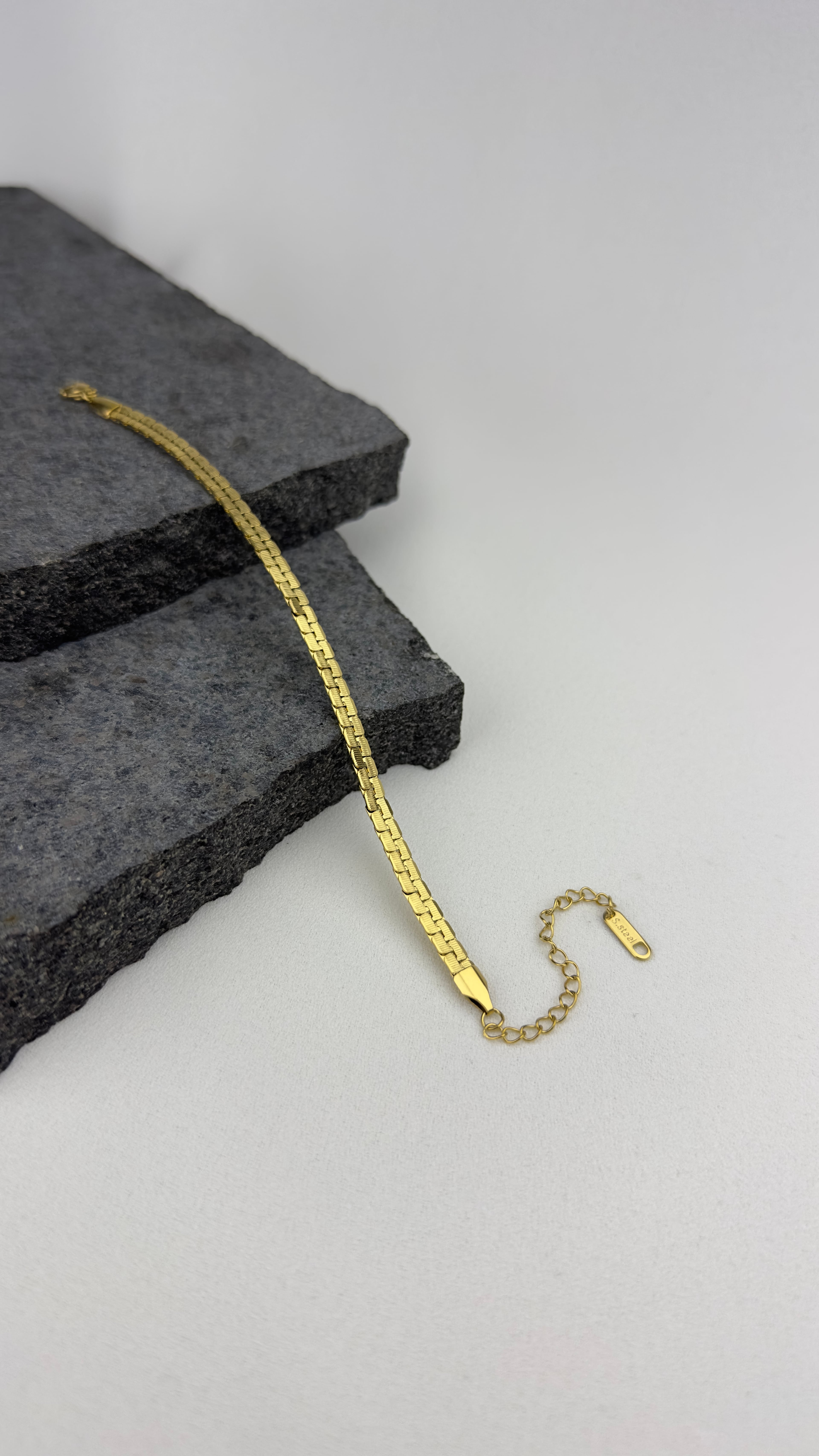 Çelik Urban Chain Unisex Bileklik Gold 