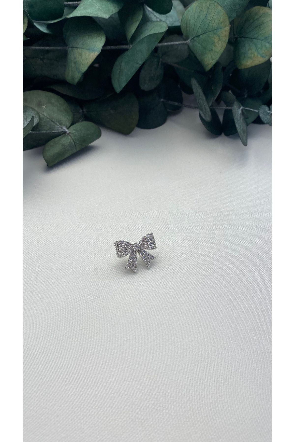 ALTIN KAPLAMA ZİRKON TAŞLI KURDELE EARCUFF SİLVER