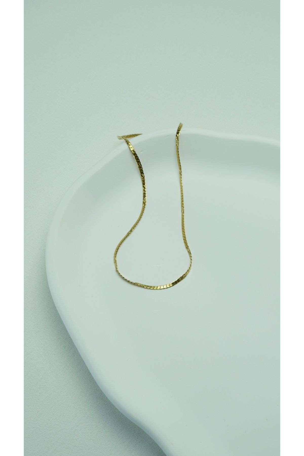 Çelik Ezme Yıldız Işlemeli Zinzir 45cm Gold Kolye