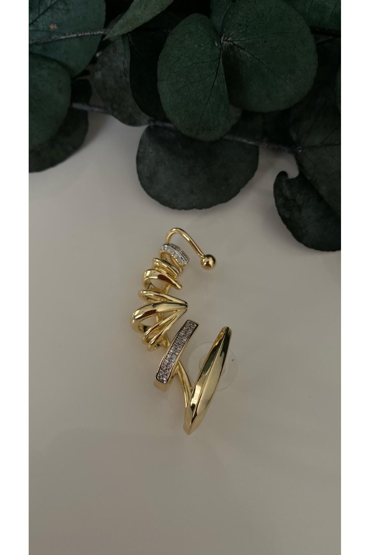 VIP Çoklu Görünümlü Zirkon Taşlı Earcuff Küpe