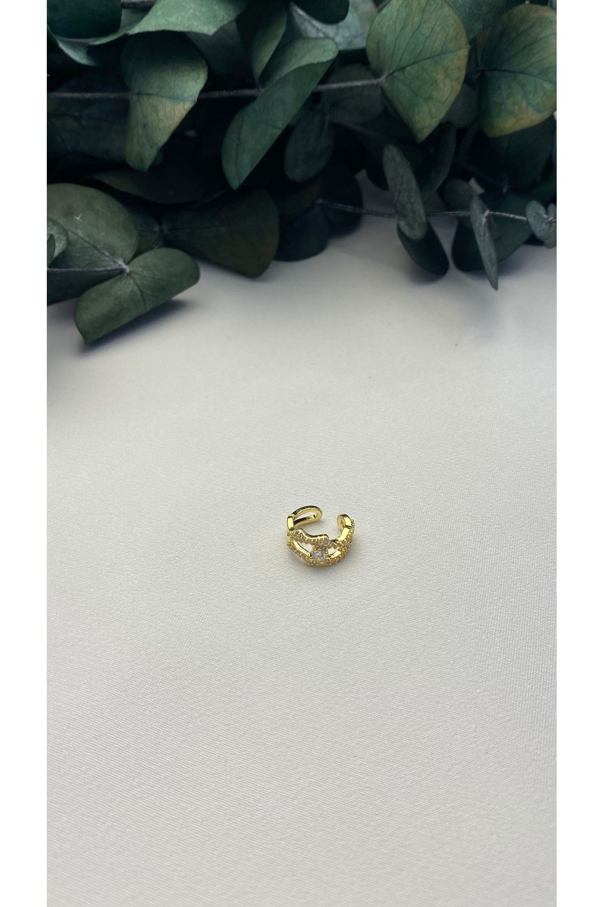 ALTIN KAPLAMA ZİRKON TAŞLI LEMİA EARCUFF GOLD