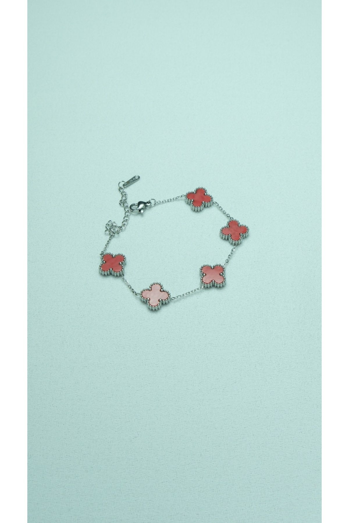 Çelik Kırmızı Van Cleef Silver Bileklik
