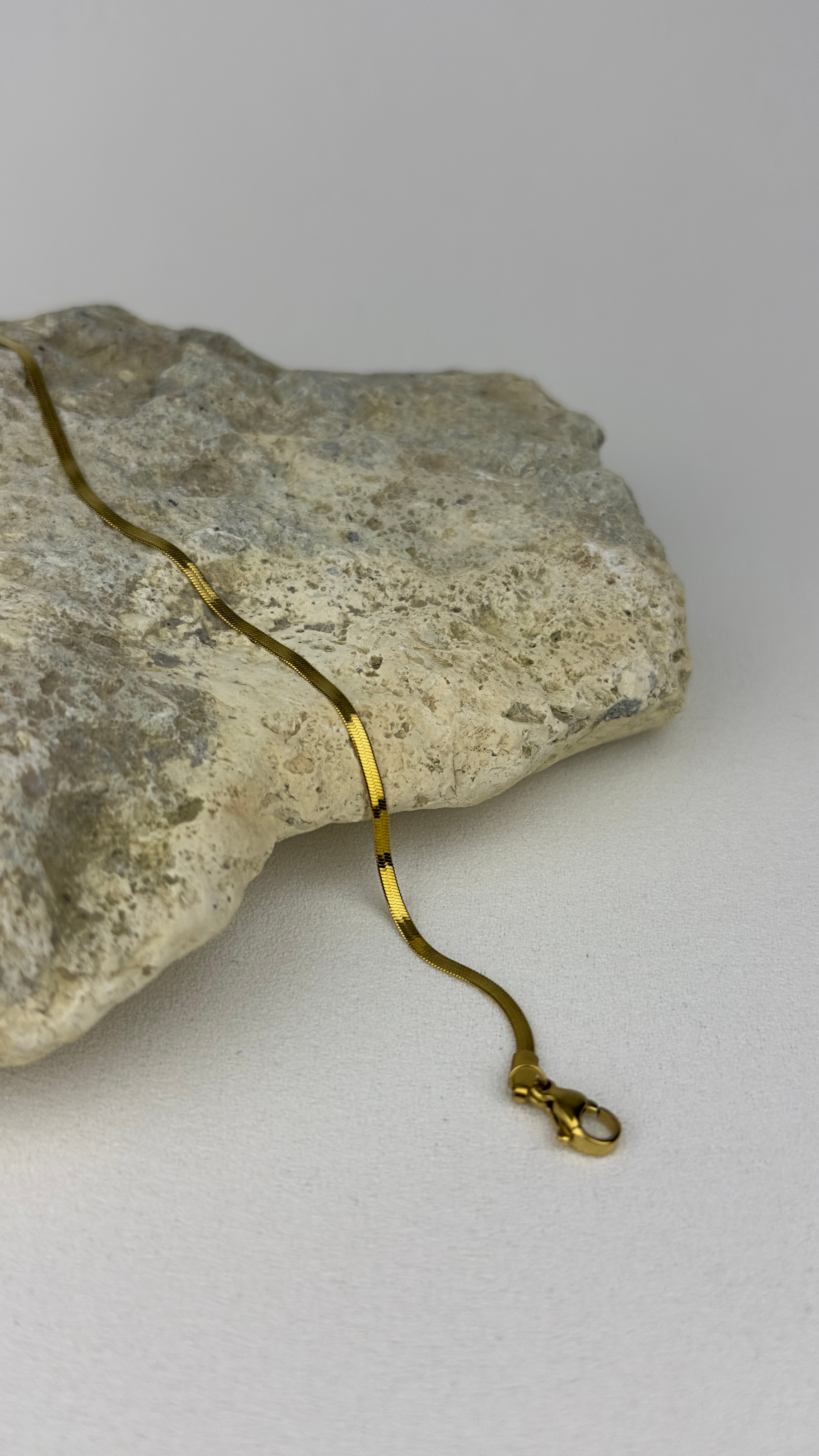 Çelik İnce İtalyan Zincir Unisex Bileklik Gold 