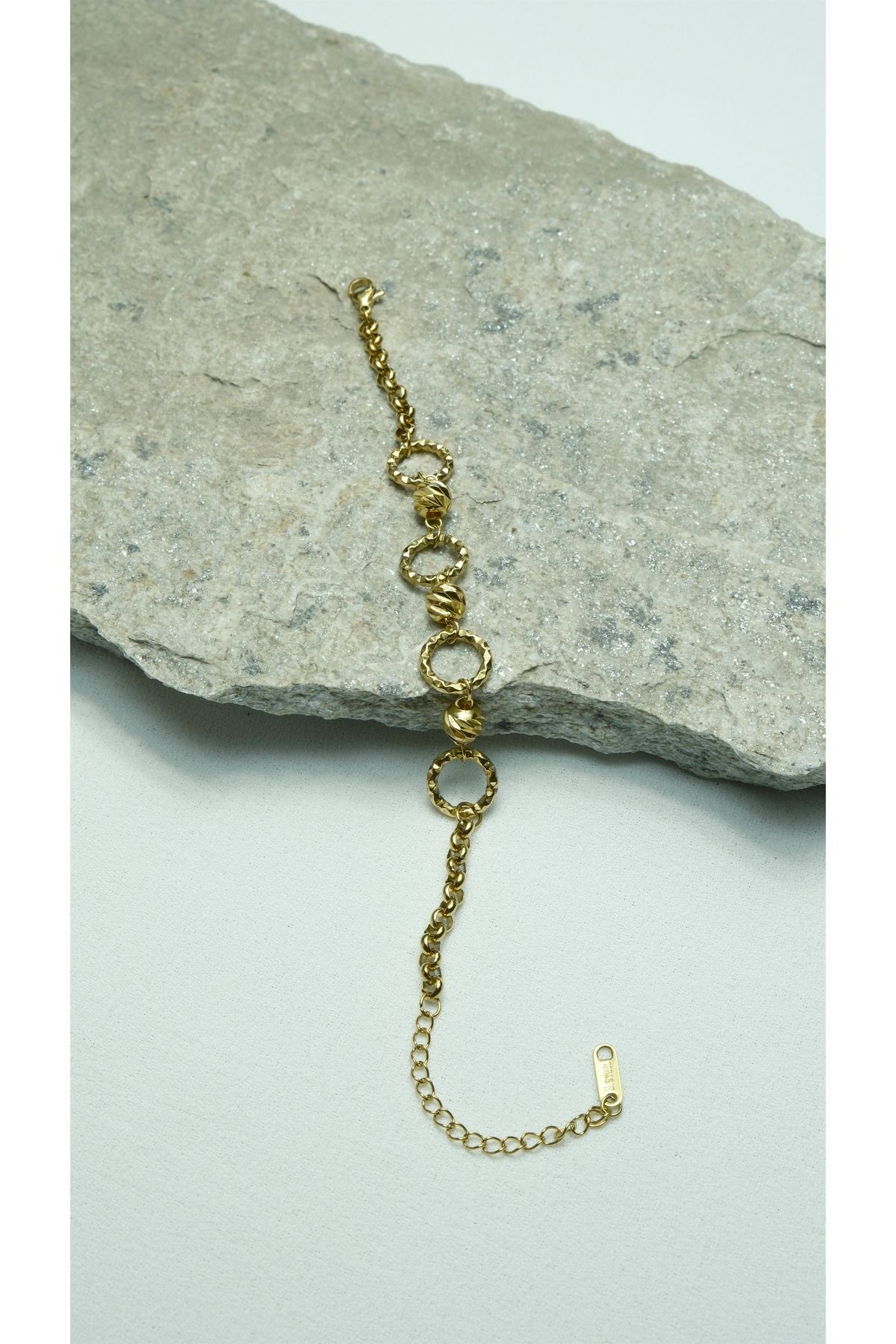 ÇELİK DORİKA HALKA GOLD BİLEKLİK