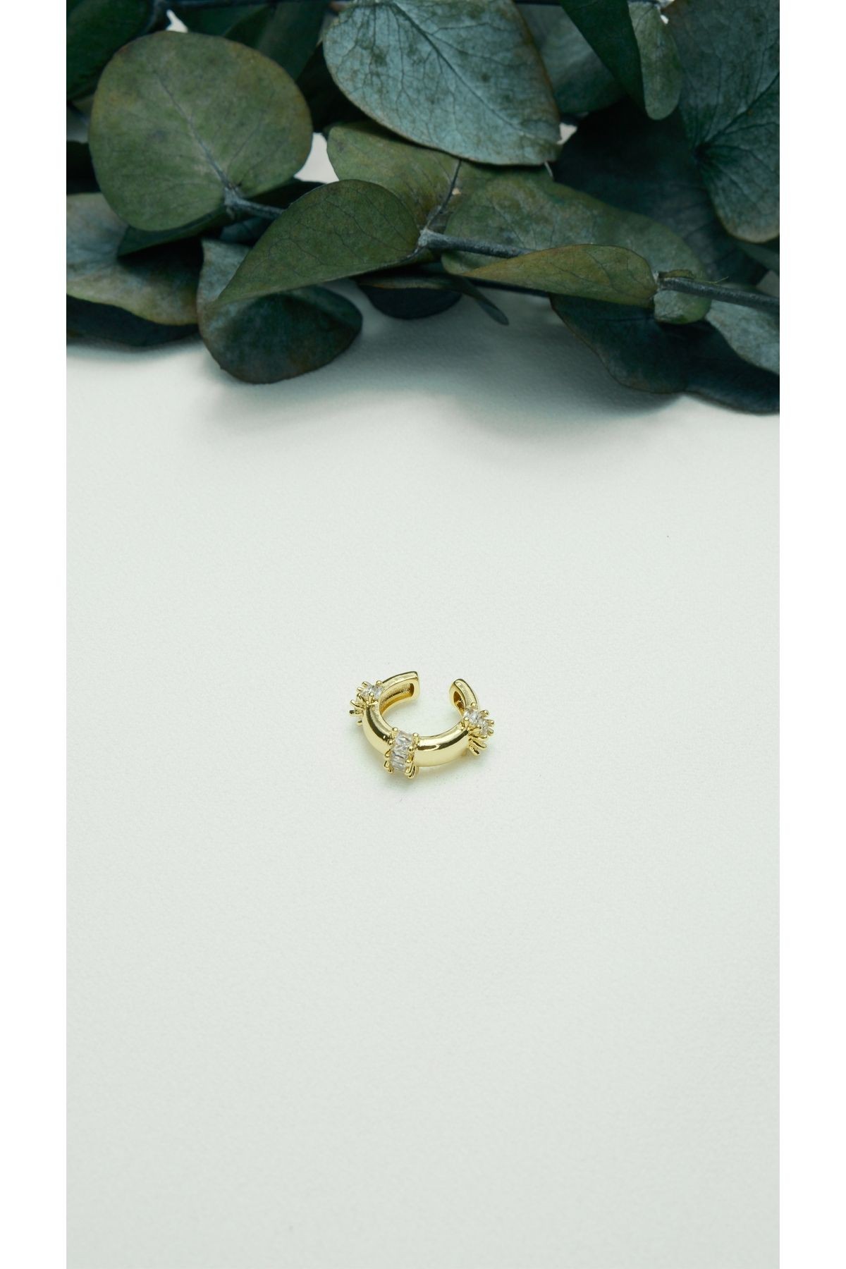 ALTIN KAPLAMA ÜÇLÜ BAGET EARCUFF GOLD