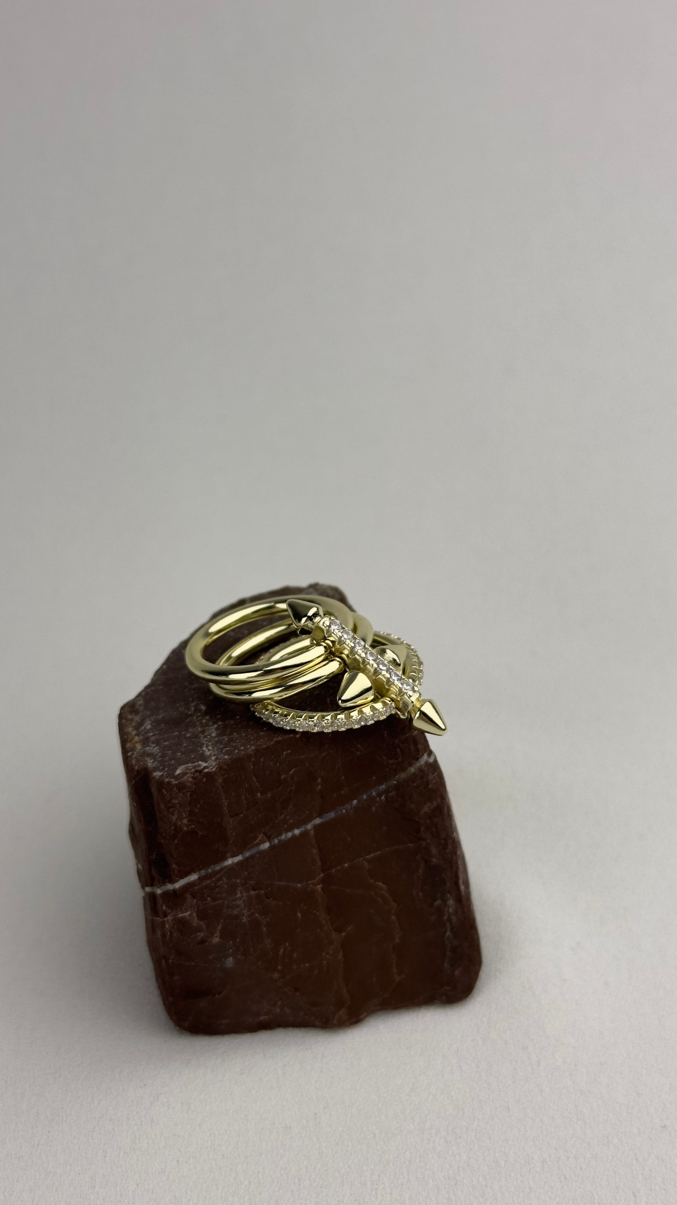 Altın Kaplama Athena Zirkon Taşlı Yüzük Gold 