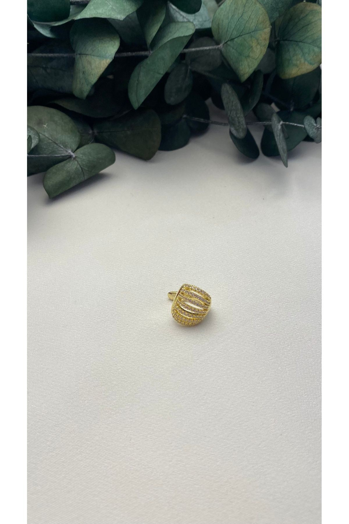 ALTIN KAPLAMA ZİRKON TAŞLI KAFES EARCUFF GOLD