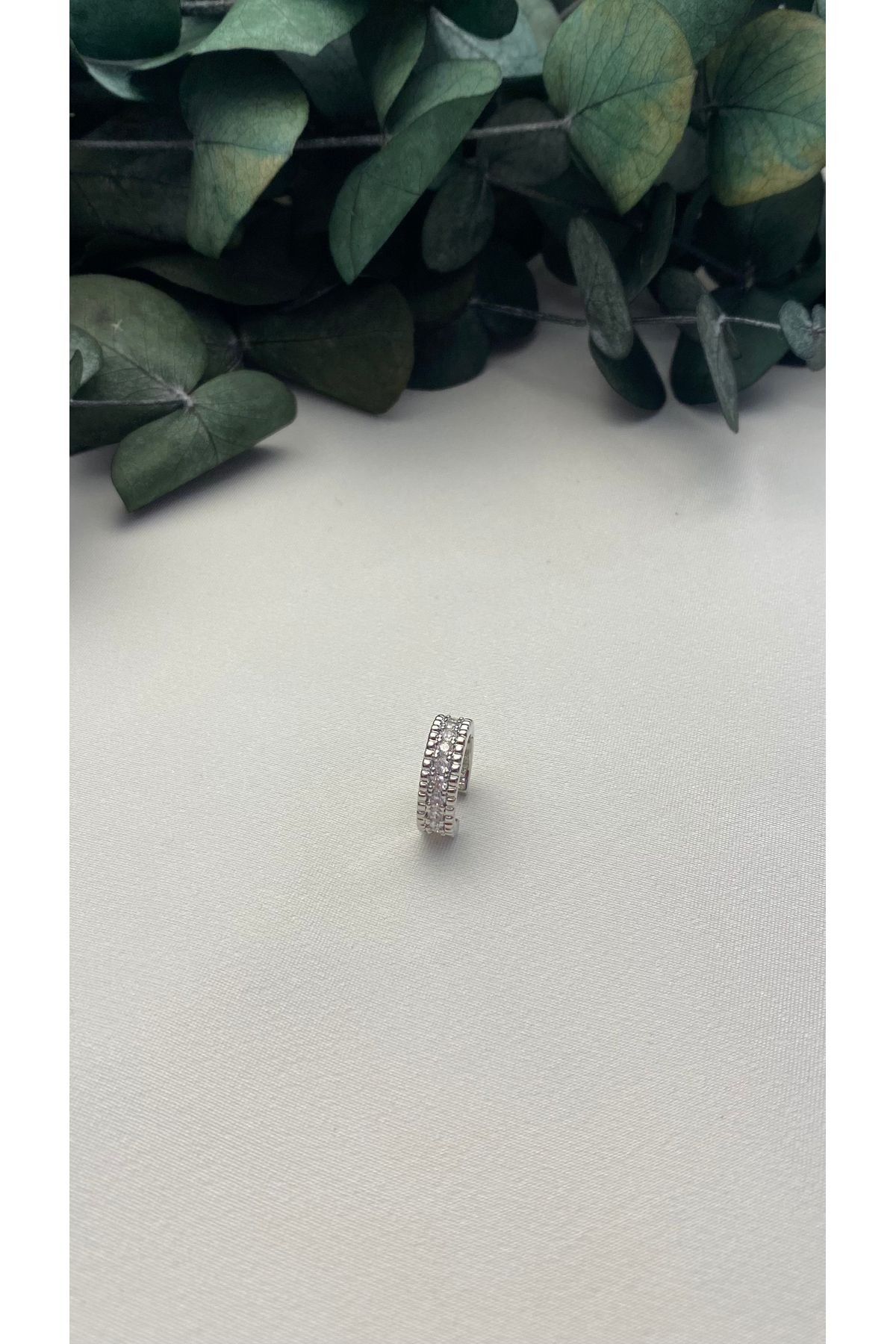 ALTIN KAPLAMA ZİRKON TAŞLI SU YOLU EARCUFF SİLVER