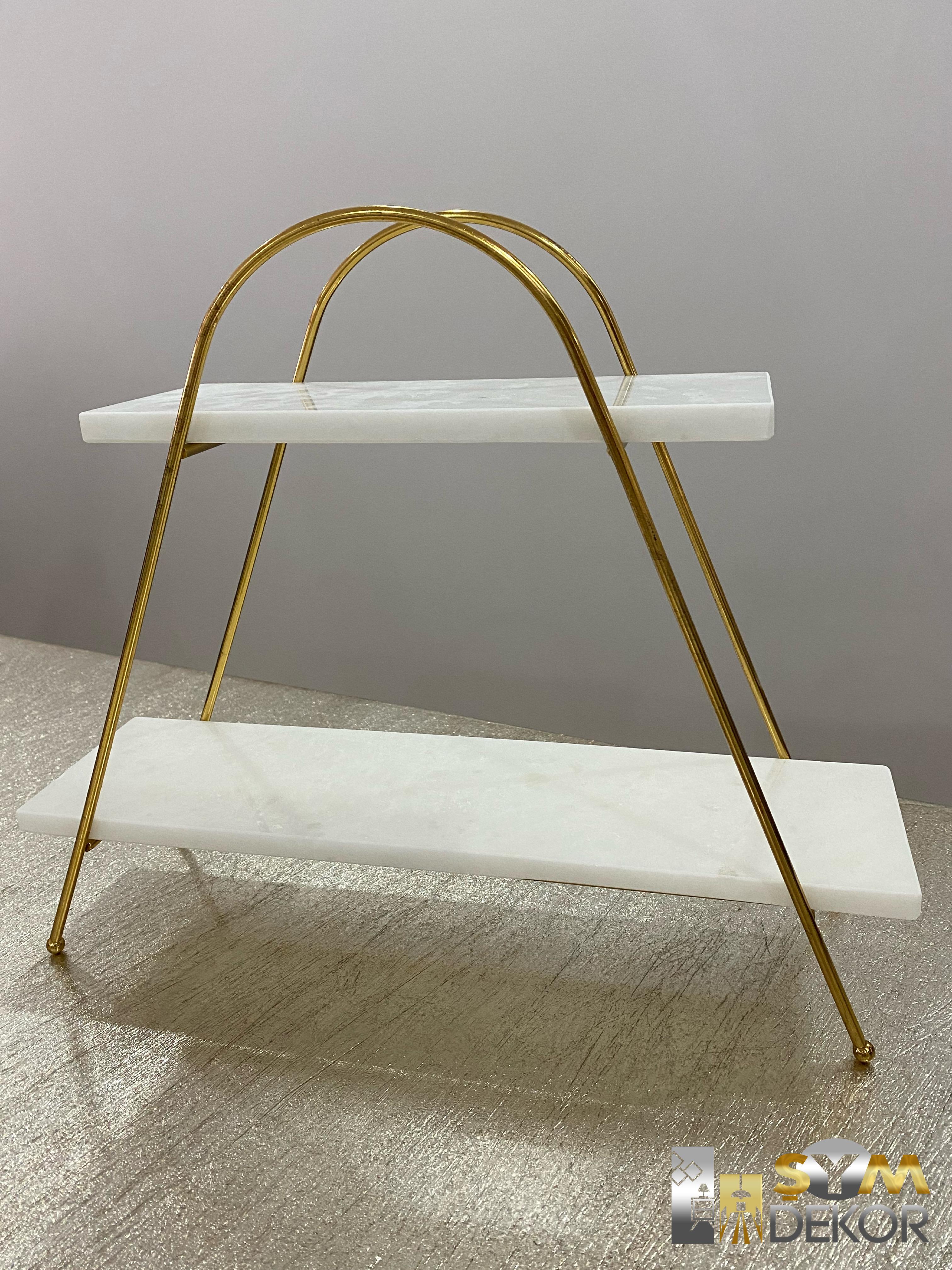 Köprü Mermer Gold Standlı Sunumluk