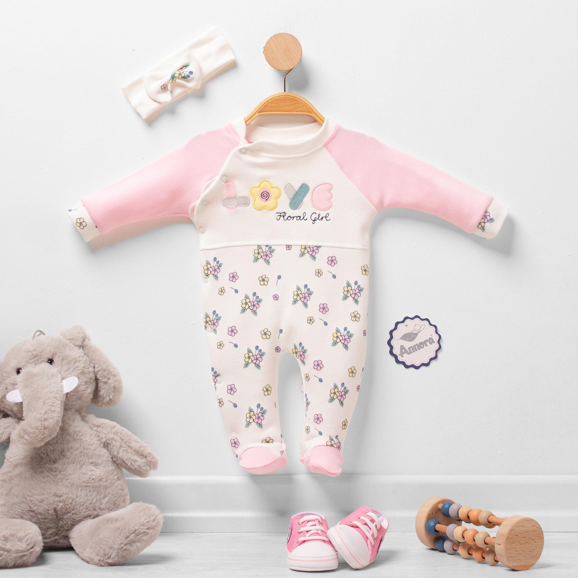 Floral Gırl Kız Bebek Tulumu